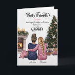 Custom Best Friend Portrait Christmas Card<br><div class="desc">A "Custom Best Friend Portrait Christmas Card" is a truly unique and special way to celebrate your close friendship during the holiday season. By including a custom portrait of you and your best friend, this card becomes a personalised and heartfelt keepsake. It's a thoughtful gesture to convey your warm wishes...</div>