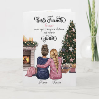 Custom Best Friend Portrait Christmas Card