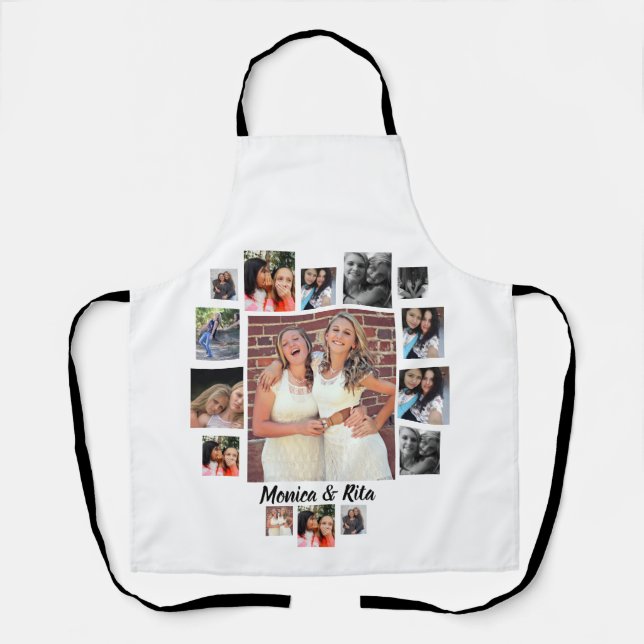 Custom Best Friends 15 Photo Collage Apron (Front)