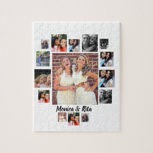 Custom Best Friends 15 Photo Collage Jigsaw Puzzle (Vertical)