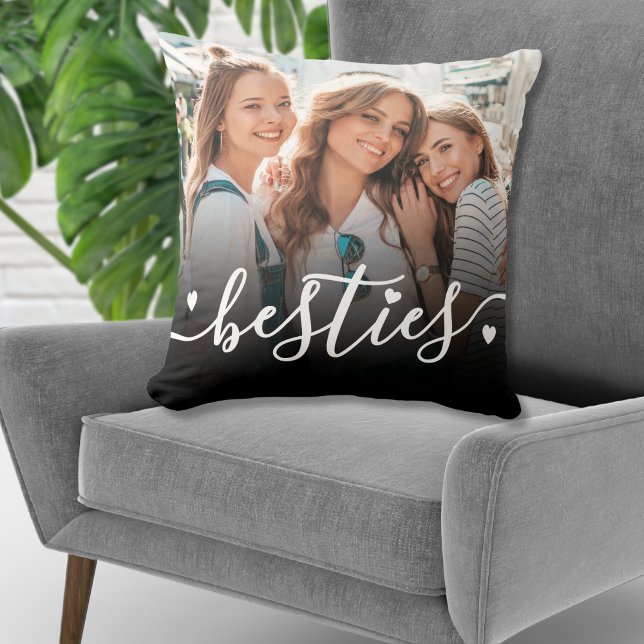 Custom Best Friends 2 Photo Keepsake Cushion (Custom Best Friends 2 Photo Keepsake Throw Pillow)