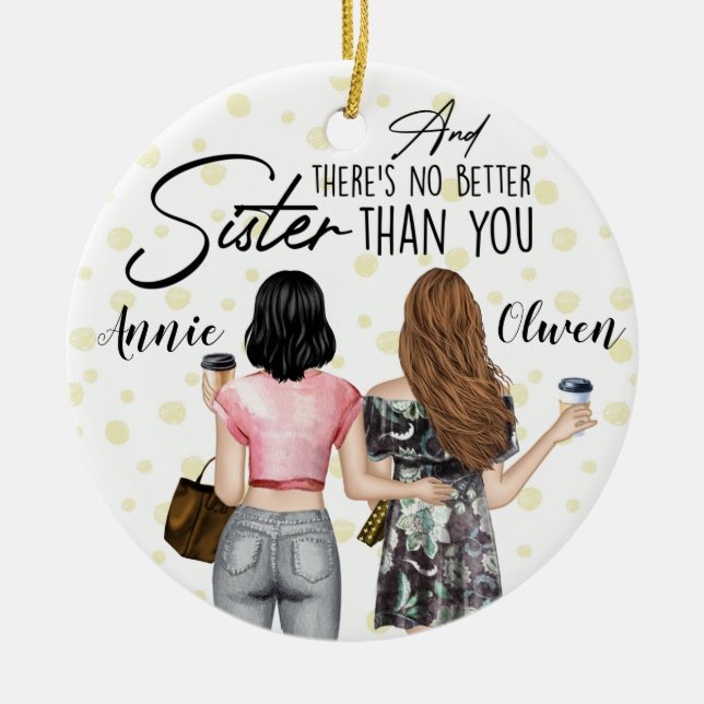 Custom Best Friends Ceramic Ornament (Front)