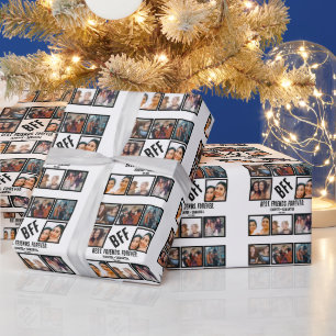 Custom Best Friends Forever BFF 8 Photo Collage  Wrapping Paper