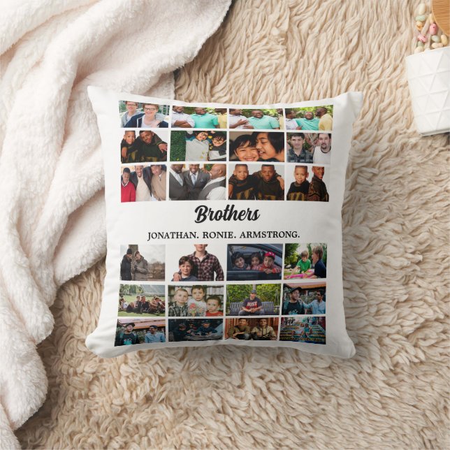 Custom Best Friends Forever Brothers Photo Collage Cushion (Blanket)