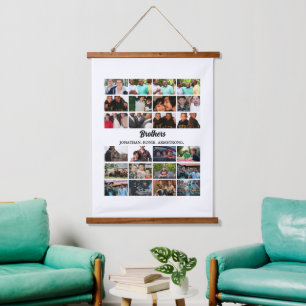 Custom Best Friends Forever Brothers Photo Collage Hanging Tapestry