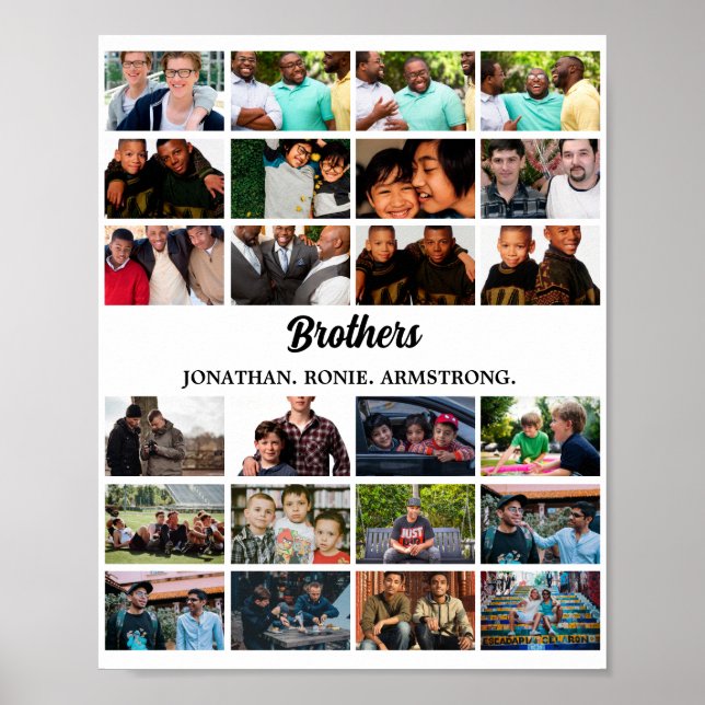Custom Best Friends Forever Brothers Photo Collage Poster (Front)