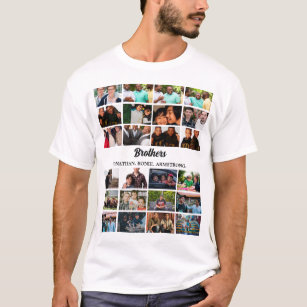 Custom Best Friends Forever Brothers Photo Collage T-Shirt