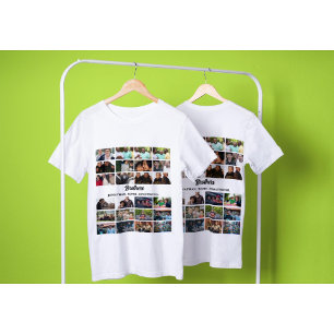 Custom Best Friends Forever Brothers Photo Collage T-Shirt