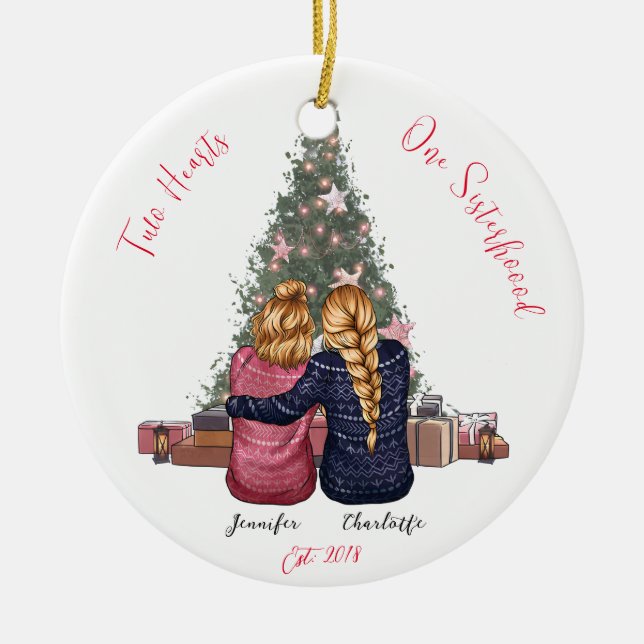 Custom Best friends Friendship  Ceramic Ornament (Front)