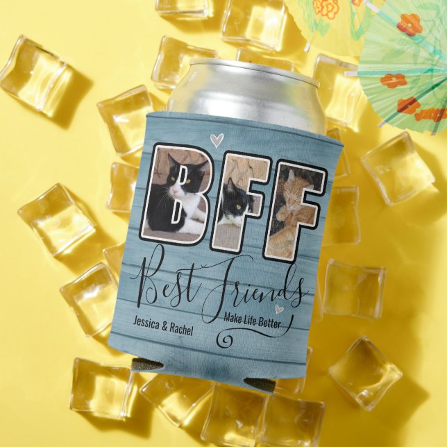 Custom Best Friends Make Life Better Photo Can Cooler (In Situ Summer)