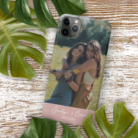 Custom Best Friends Photograph On Dusty Blush Pink
