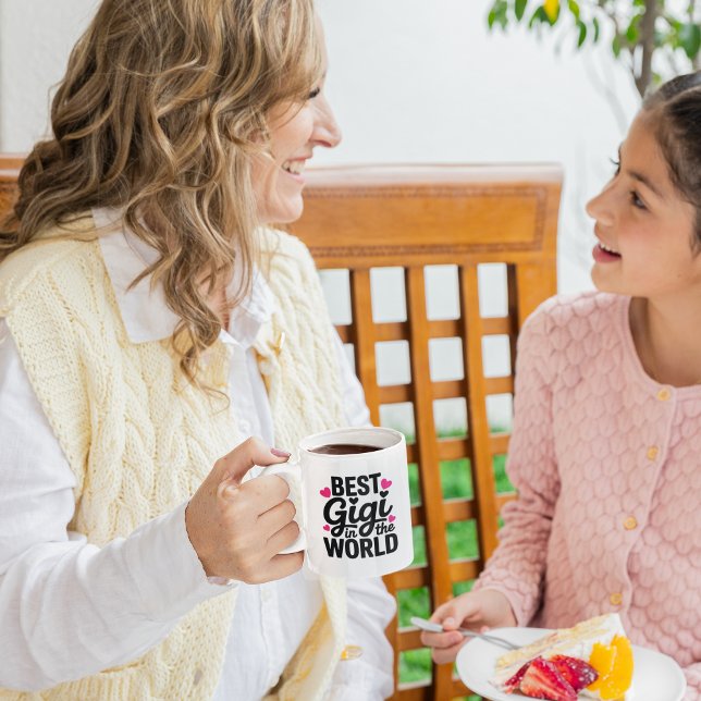 Custom Best Gigi in the World Grandma Mug  (Best Gigi Ever Personalized Coffee Mug Cute Heart Grandma Gift)