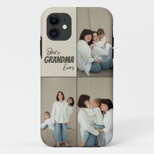 Custom Best Grandma Ever Photos iPhone Case (Back)