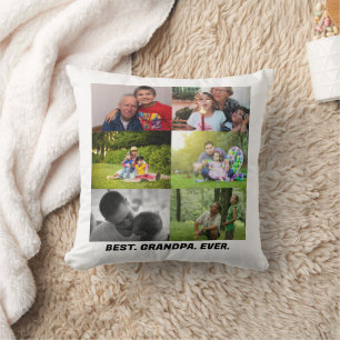 Custom Best grandpa ever 6 photo collage  Cushion