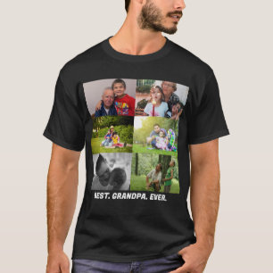 Custom Best grandpa ever 6 photo collage  T-Shirt