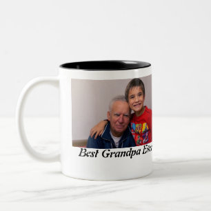 Custom Best Grandpa Ever Photo Two-Tone Coffee Mug