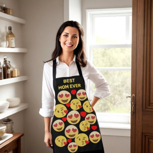 Custom best ... love emoj apron