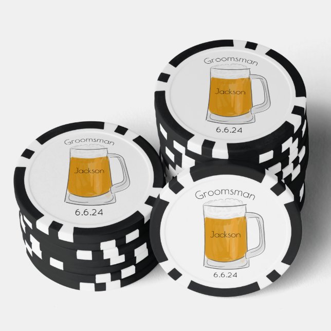 Custom Best Man Groomsman Beer Wedding Poker Chips (Stack)