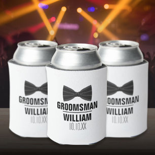 Custom Best Man Groomsman Wedding Can Cooler