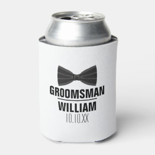 Custom Best Man Groomsman Wedding Can Cooler