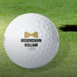 Custom Best Man Groomsman Wedding Gold Golf Balls<br><div class="desc">Personalise the name for your best man,  groomsmen or any other wedding party guest. Designed by Thisisnotme©</div>