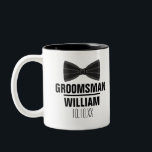 Custom Best Man Groomsman Wedding Two-Tone Coffee Mug<br><div class="desc">Personalise the name for your best man,  groomsmen or any other wedding party guest. Designed by Thisisnotme©</div>