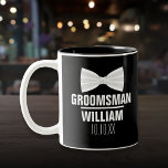 Custom Best Man Groomsman Wedding Two-Tone Coffee Mug<br><div class="desc">Personalise the name for your best man,  groomsmen or any other wedding party guest. Designed by Thisisnotme©</div>