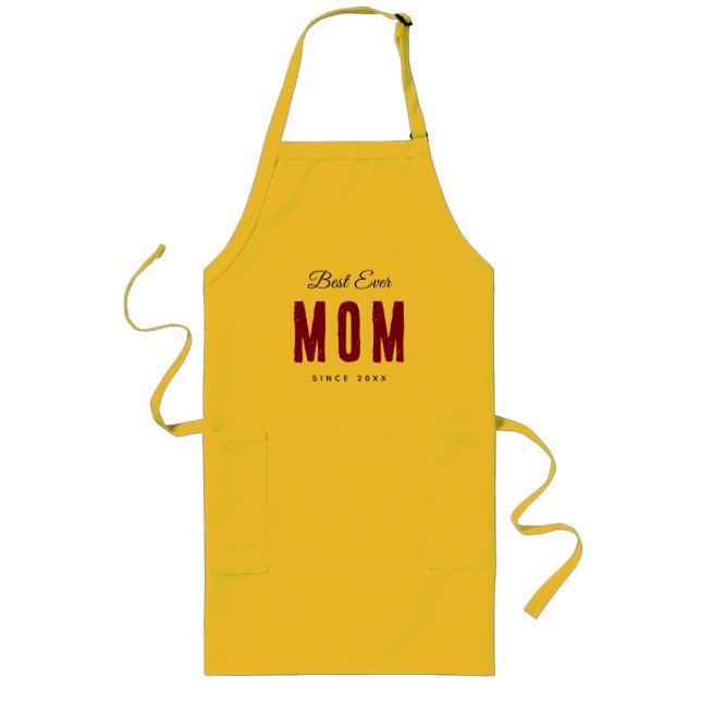 Custom “Best Mom Ever” Massage – Add Name & Text Long Apron (Front)