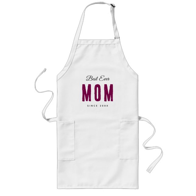 Custom “Best Mom Ever” Massage – Add Name & Text Long Apron (Front)