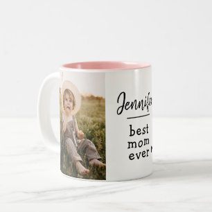Custom Best Mom Ever Photo Two-Tone Coffee Mug