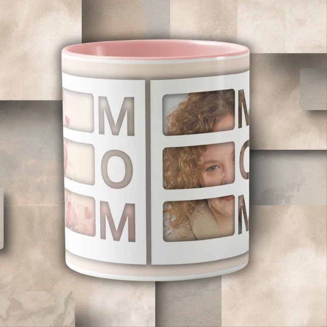 Custom best Mum 3 Photo Grid Birthday Keepsake Mug (Creator Uploaded)