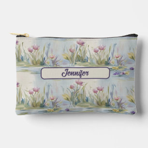 Custom Best Mum Ever Botanical Watercolor Floral Accessory Pouch