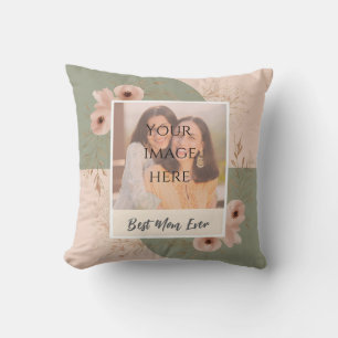 Custom “Best Mum Ever” Throw Pillow with Photo