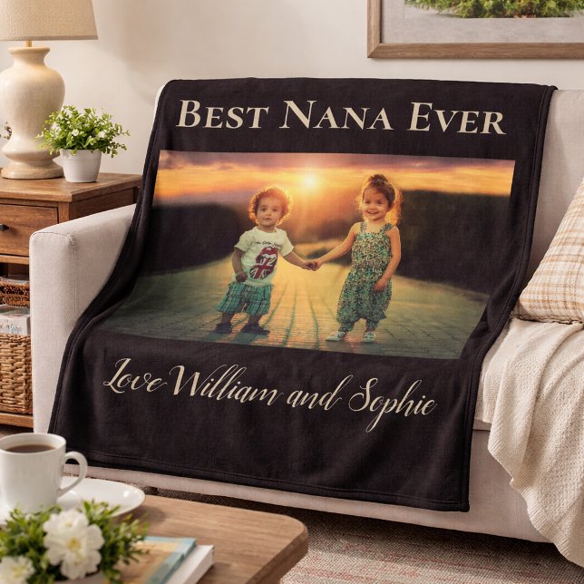 Custom Best Nana Ever Photo  Fleece Blanket (Creator Uploaded)