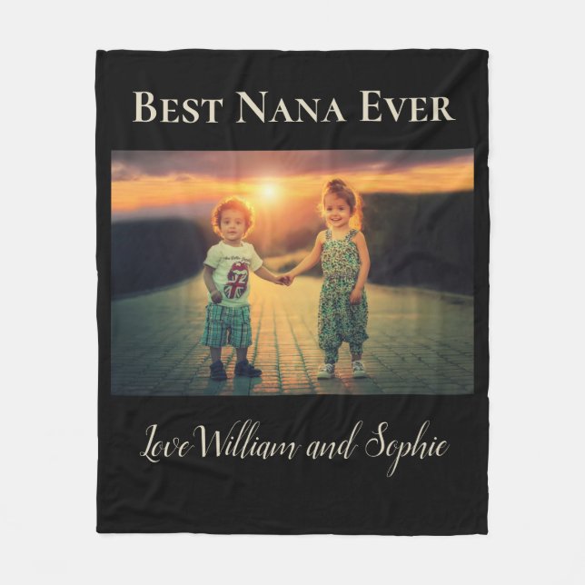 Custom Best Nana Ever Photo  Fleece Blanket (Front)