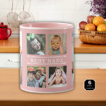 Custom Best Nana Grandkids 6 Photo Collage Pink Mug<br><div class="desc">Unique photo collage mug  in pink personalised with 6 grandchildren pictures for grandma's birthday or any holiday . Makes a special keepsake mug for grandmother.</div>