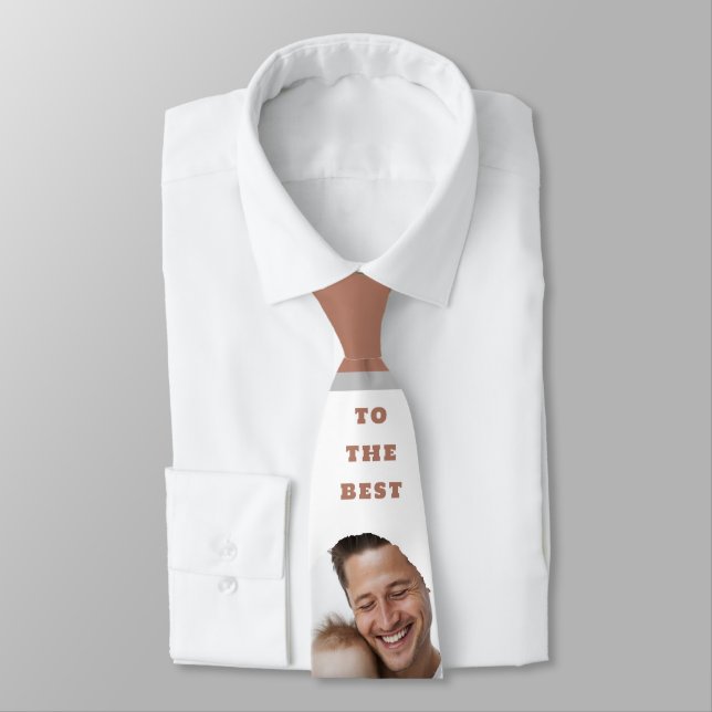 Custom Best Papa Ever Photo Collage Tie (Tied)