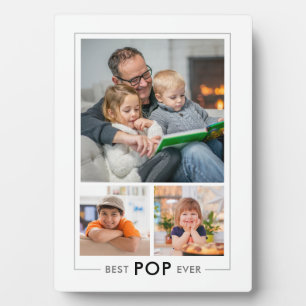 Custom Best Pop Ever 3 Photo Collage White   Plaque