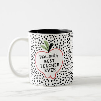 Custom Best Teacher Ever Apple Mug