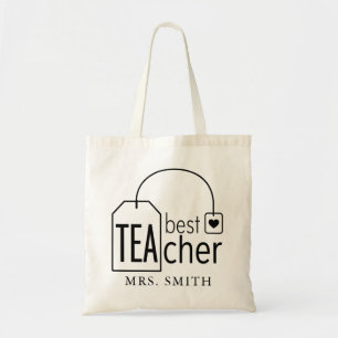 Custom Best Teacher Tea Lover Appreciation Gift Tote Bag