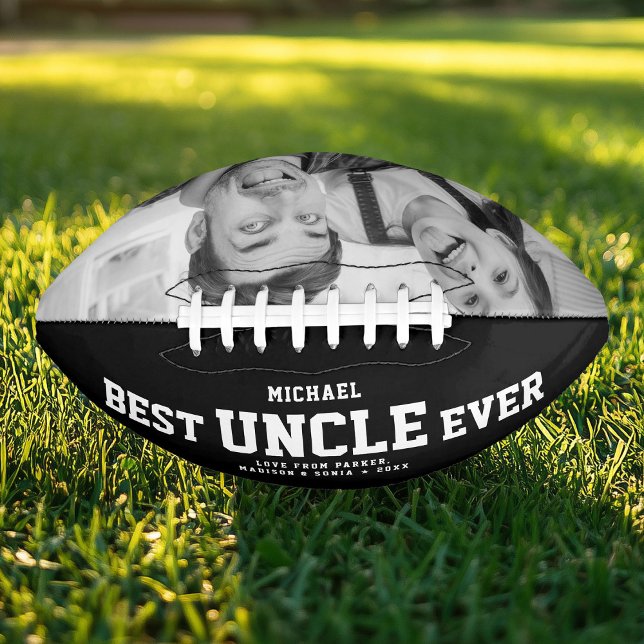 Custom BEST UNCLE EVER Modern Cool Family Photo Football (Creator Uploaded)