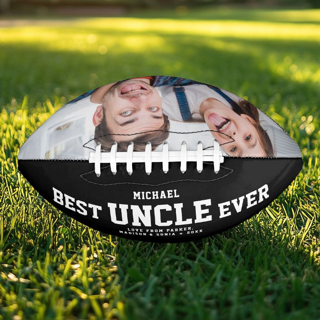 Custom BEST UNCLE EVER Modern Cool Family Photo Football (Creator Uploaded)