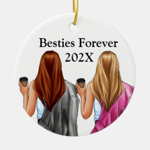 Custom Bestie Friends Christmas Tree Ornament