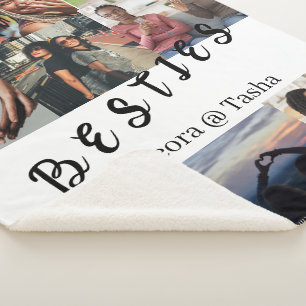 Custom Bestie Pictures & Name Cozy Throw