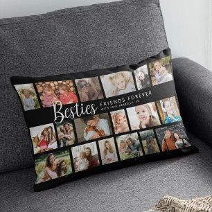 Custom Besties 18 Photo Collage Lumbar Cushion