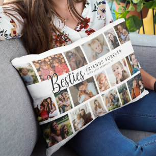 Custom Besties 18 Photo Collage Lumbar Cushion