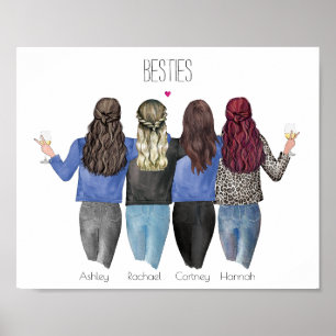Custom Besties Gift   Best Friend Poster