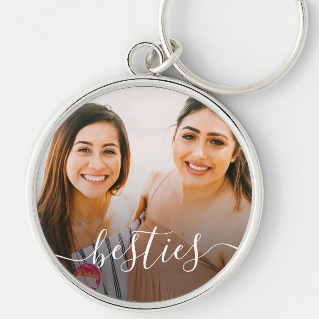 Custom Besties Photo Key Ring (Front)