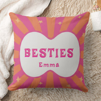 Custom "Besties" Sunburst Personalized Pillow – Em