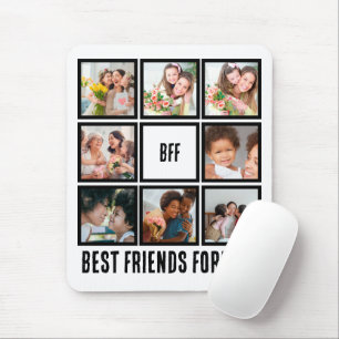 Custom BFF Best Friends Forever 8 Photo Collage Mouse Pad